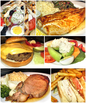 Assorted Jimmy's Restaurant dishes for breakfast, lunch and dinner